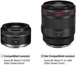 Reversible JJC LH-ES65B lens hood for compact storage