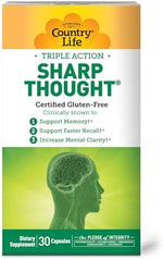 Country Life Sharp Thought brain supplement showing Sharp-PS Gold formula ingredients label