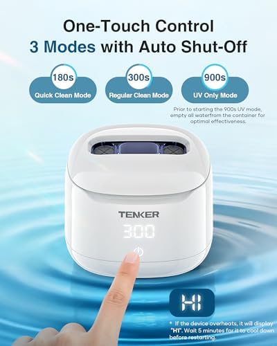 Tenker 49kHz dental pod cleaning clear aligners and night guards seamlessly.