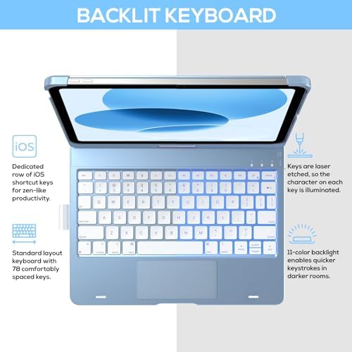 Sky blue rotatable smart case with three-hundred-and-sixty-degree hinge mechanism