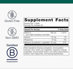 Metagenics Vitamin E and Selenium dietary supplement facts label overview