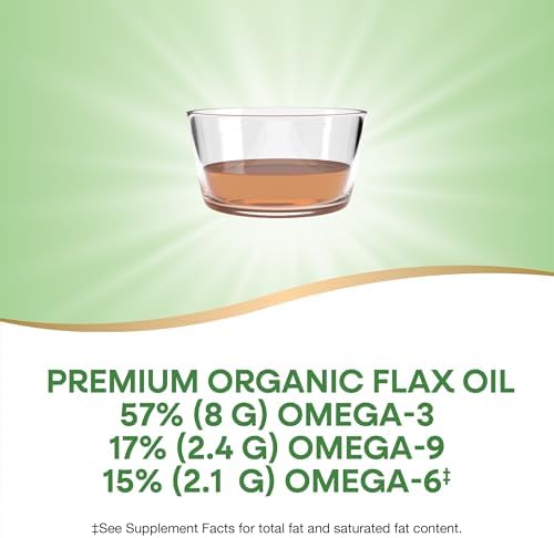 Nature's Way unrefined hexane free flax oil liquid for daily smoothie integration.