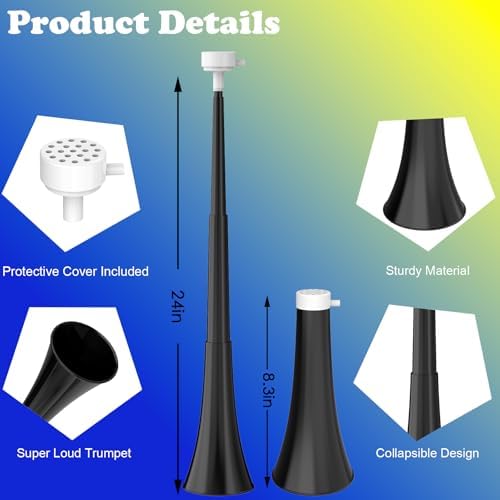 Compact 24 inch stadium vuvuzela for easy travel storage