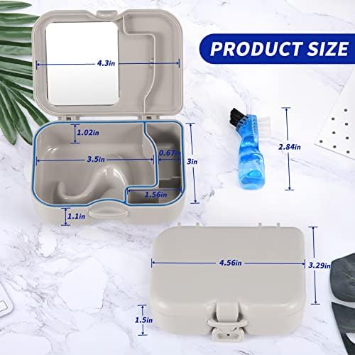 Open Annhua dental case displaying built-in mirror and cleaning brush.