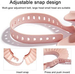 Pink toddler shampoo hat angled view showcasing the protective wide brim design