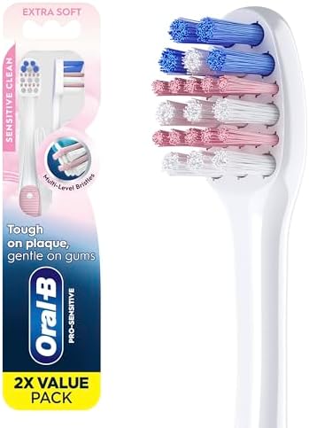Oral-B Gum Care Sensitive toothbrushes, 2 Count tootbrush Extra Soft, Gentle on Teeth, Gentle on Gums, Extra Soft Tooth Brush, Compact Toothbrush - Image 1