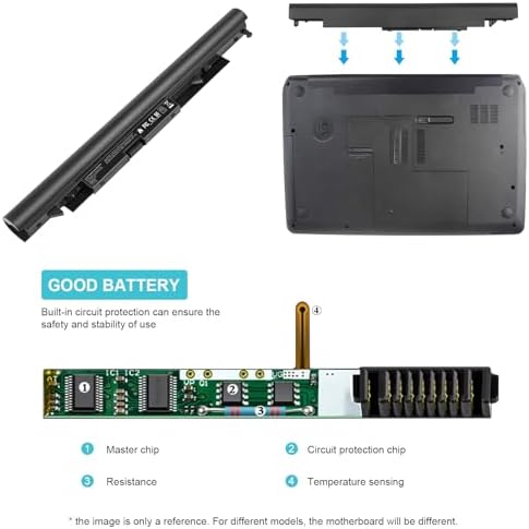 Fancy Buying replacement battery unboxed view alongside consumer packaging elements highlighting proper technical certifications.