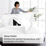 Bare Home easy care double brushed microfiber top sheet fabric weave detail