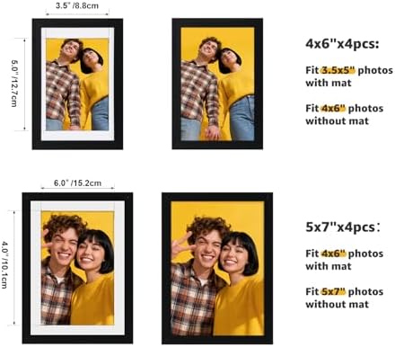 Giftgarden bedroom wall decor set featuring multiple sizes including eight by ten and four by six black frames.