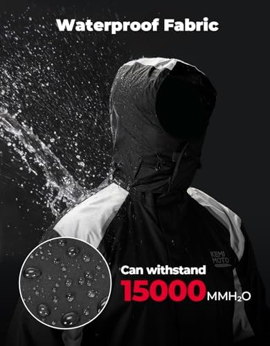 KEMIMOTO Waterproof Casual Motorcycle Rain Gear for men,Men's Waterproof Powersports Rain Suit with Pant for Motorcycle Riding in Heavy Rain 15000MM Water Pressure Resistance - Image 3