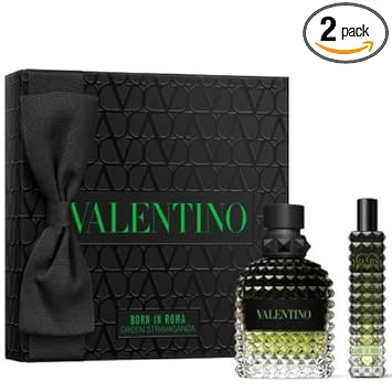 Valentino Born in Roma Uomo Green Stravaganza Christmas edition 2-pcs gift set (Eau de Toilette 1.7 fl oz + Eau de Toilette 0.5 fl oz) - Image 1