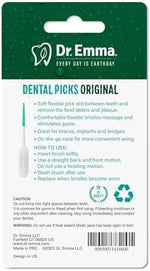Dr. Emma rubberized toothpicks pack showing the included compact portable on the go travel case.