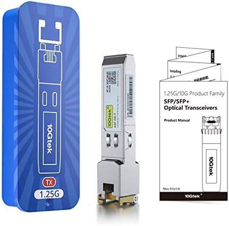 10Gtek Gigabit Ethernet SFP module packaging and device