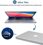Transparent view of ProCase tempered glass protecting MacBook screen