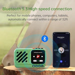 Choyong Voyager retro wireless audio system unboxed display illustrating the lightweight design and included charging accessories