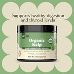 Raw seaweed supplement powder in an 8 Ounce jar for thyroid health and natural iodine support.