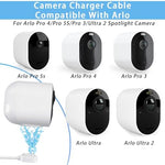 Two pack bundle of ten foot white power cords layout displaying the full extended length.