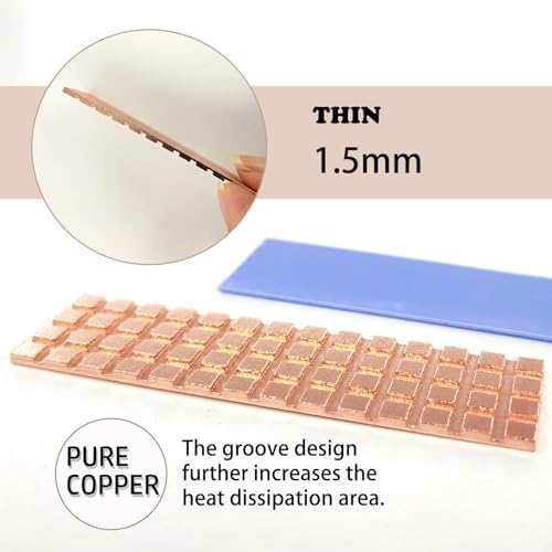 Pure copper solid state drive cooler kit with blue thermal pad.