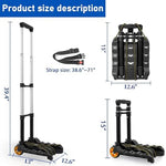 Folded Toribio car seat dolly for compact travel storage