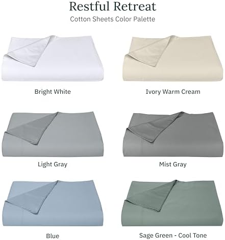Premium white flat top sheet draped over a large master bedroom bed