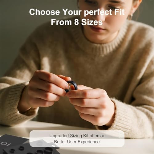 Close up of person testing smart ring size with Victormont gauge