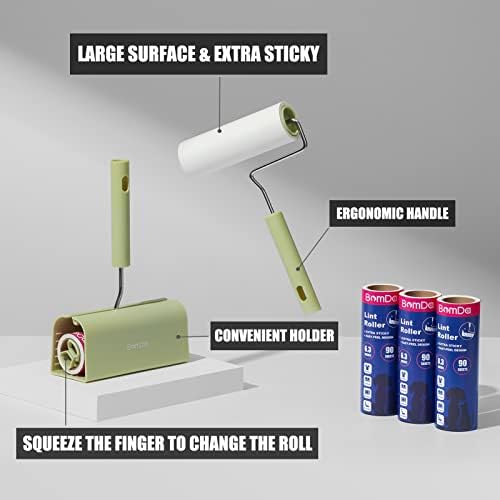 BomDa 6.3 inch giant lint roller with three refills and storage case