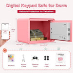GoldenKey pink money security safe with emergency USB backup power port