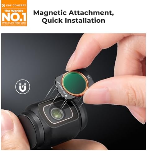 Detailed view of K&F Concept ND/PL hybrid filters for Osmo Pocket 3.