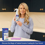 Yadool ceramic coating kit contents including the application cloth used for buffing countertops.