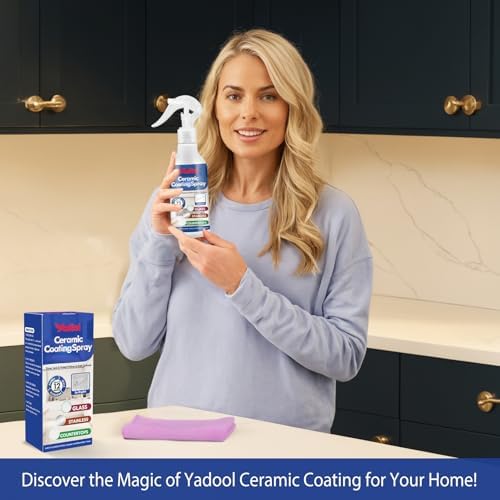 Yadool ceramic coating kit contents including the application cloth used for buffing countertops.