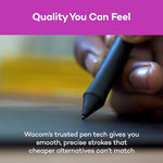 Wacom digital drawing pad connected to a computer for photo editing