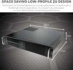 Empowered PC 2U server workstation side profile highlighting the durable matte black steel chassis structure.