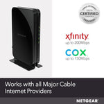 Back panel view of Netgear CM500 Gigabit Ethernet port