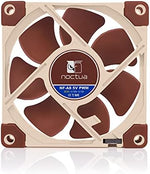Noctua four pin five volt cooling fan showcasing the integrated silicone anti-vibration corner pads