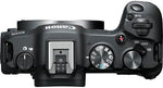 Canon EOS R8 mirrorless camera body showing the top dial controls and ergonomic handgrip layout