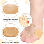 Complexion color foot protector cushions applied to the heel area.