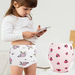 Side view of flexible elastic waistband on JackLoveBriefs toddler potty training undergarments.