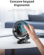 Svinkal multi speed travel fan shown packed inside an outdoor travel bag emphasizing its lightweight compact dimensions.