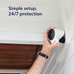 SimpliSafe Series 2 home security camera side angle depicting the adjustable mounting base