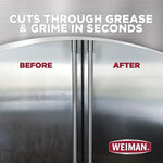 Top angle view of the Weiman double action wipe canisters showcasing the secure flip open lids that prevent moisture loss.