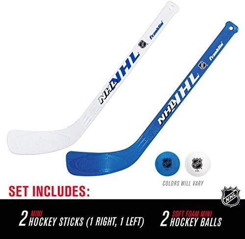 Kids indoor knee hockey game packaging displaying the official National Hockey League licensed logos.