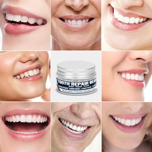 The complete packaging of BwondMand temporary tooth repair kit with five detailed product usage illustrations.