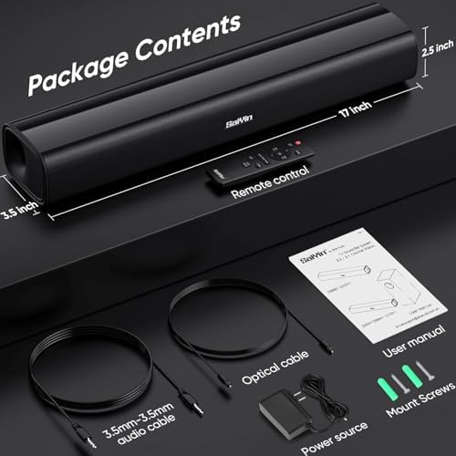 Saiyin soundbar box contents and accessories display