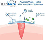 KeriCure sting free liquid bandage spray packaging displaying natural seal protection features