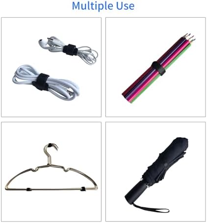 Multi purpose self fastening electronics cord wraps securing a cluster of television and desktop cables.