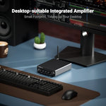 Fosi Audio compact desktop amplifier body demonstrating premium all metal craftsmanship.