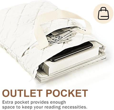 Side view of Likesing waterproof book protector with items in front pocket