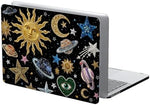 Close up view of the celestial star pattern texture on high quality plastic protective case