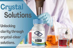 Premium anti static caustic soda lye beads by Crystal Clear Lab showcasing secure childproof packaging.