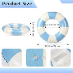 Blue and white striped swimming ring for pool parties